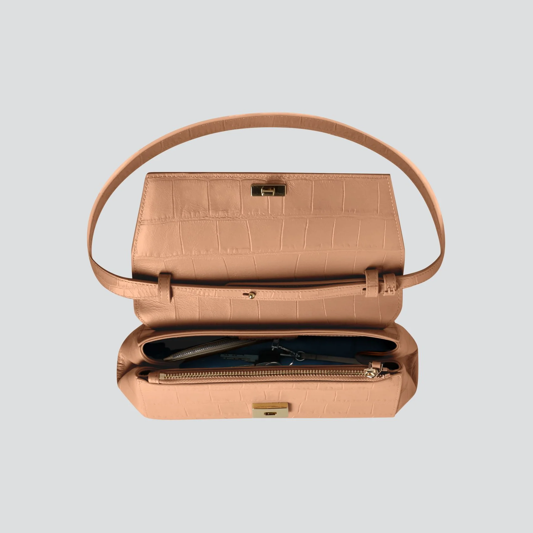 Ikon Clutch - soft croco cappuccino - Image 3