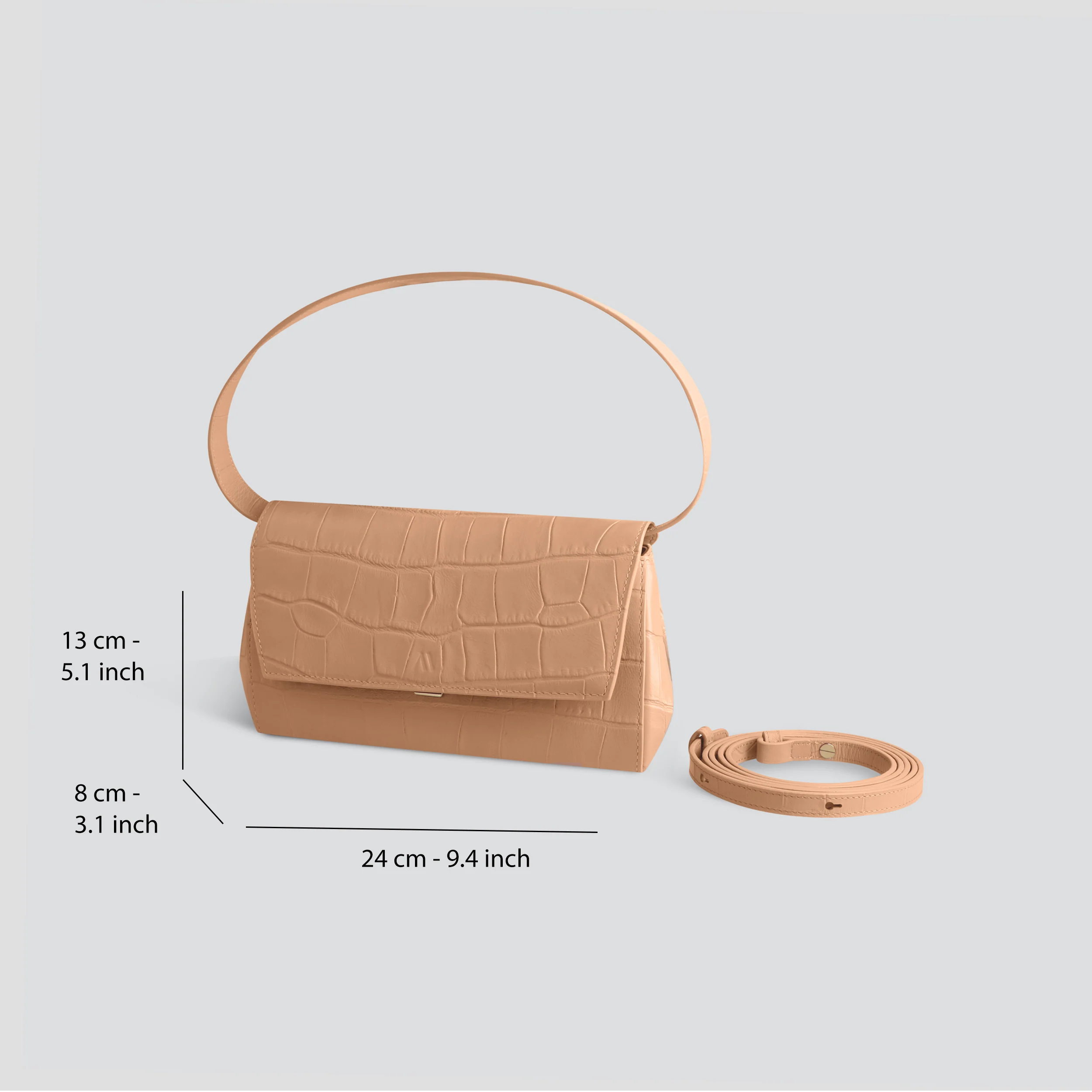 Ikon Clutch - soft croco cappuccino - Image 4