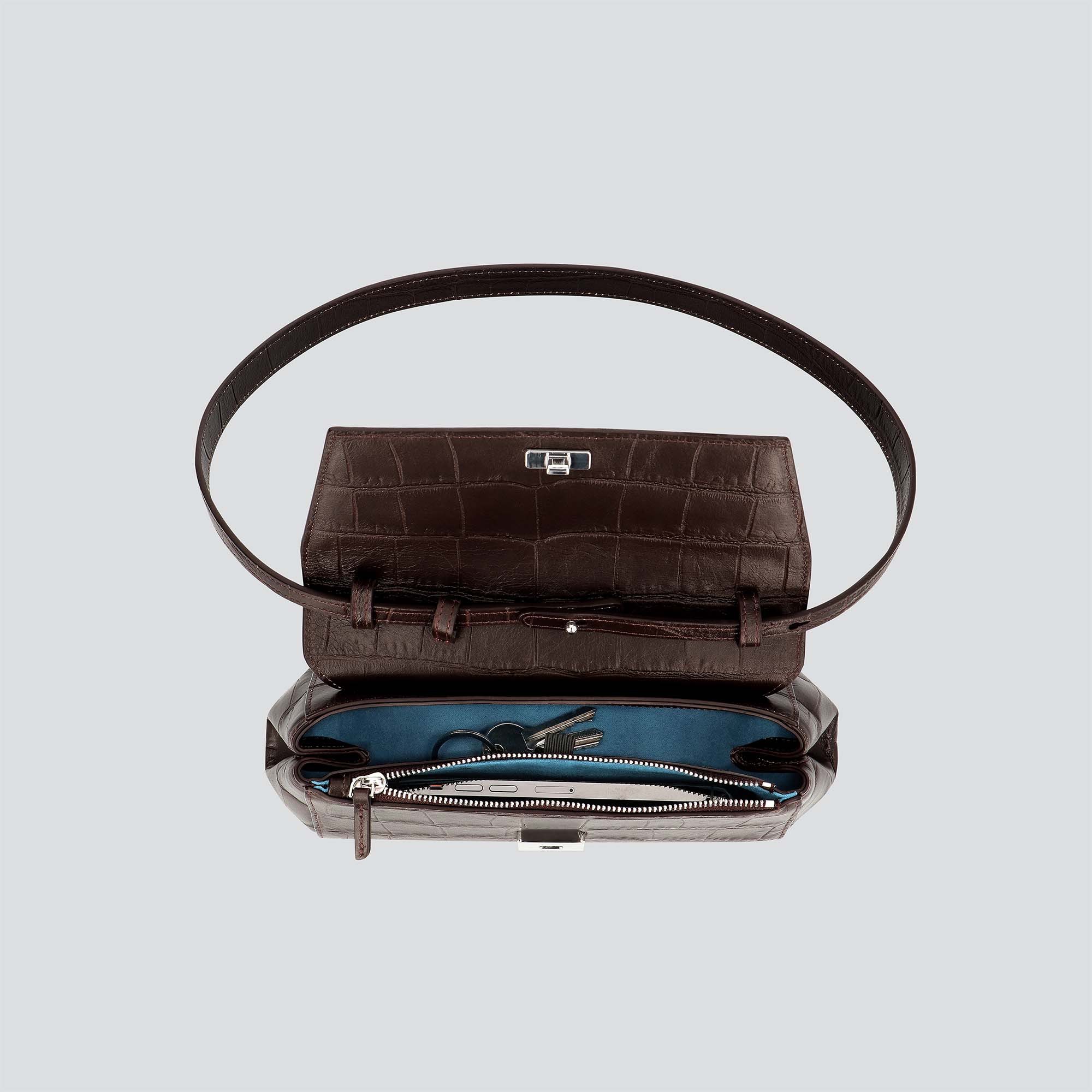 Ikon Clutch - soft croco espresso - Image 3