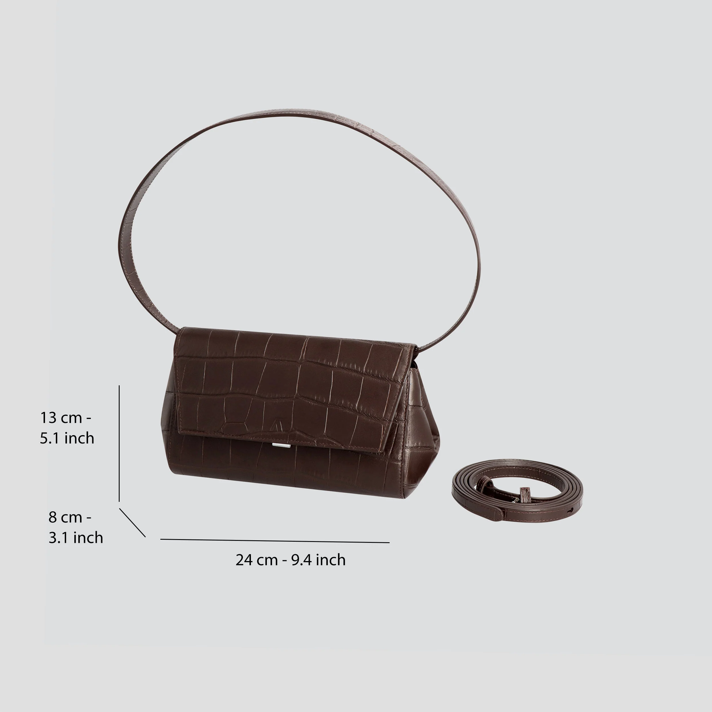 Ikon Clutch - soft croco espresso - Image 4