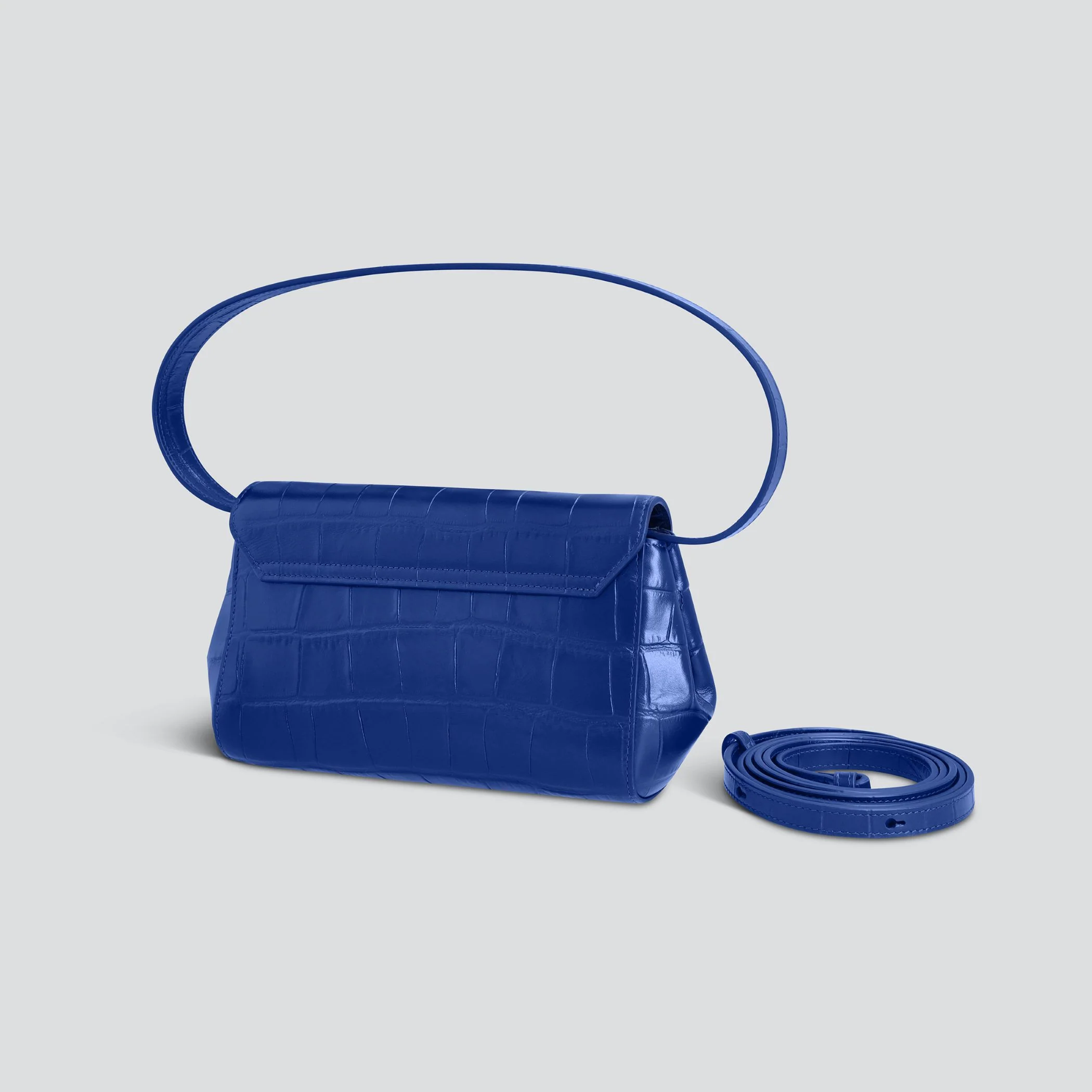 Ikon Clutch - soft croco indigo blue - Image 3