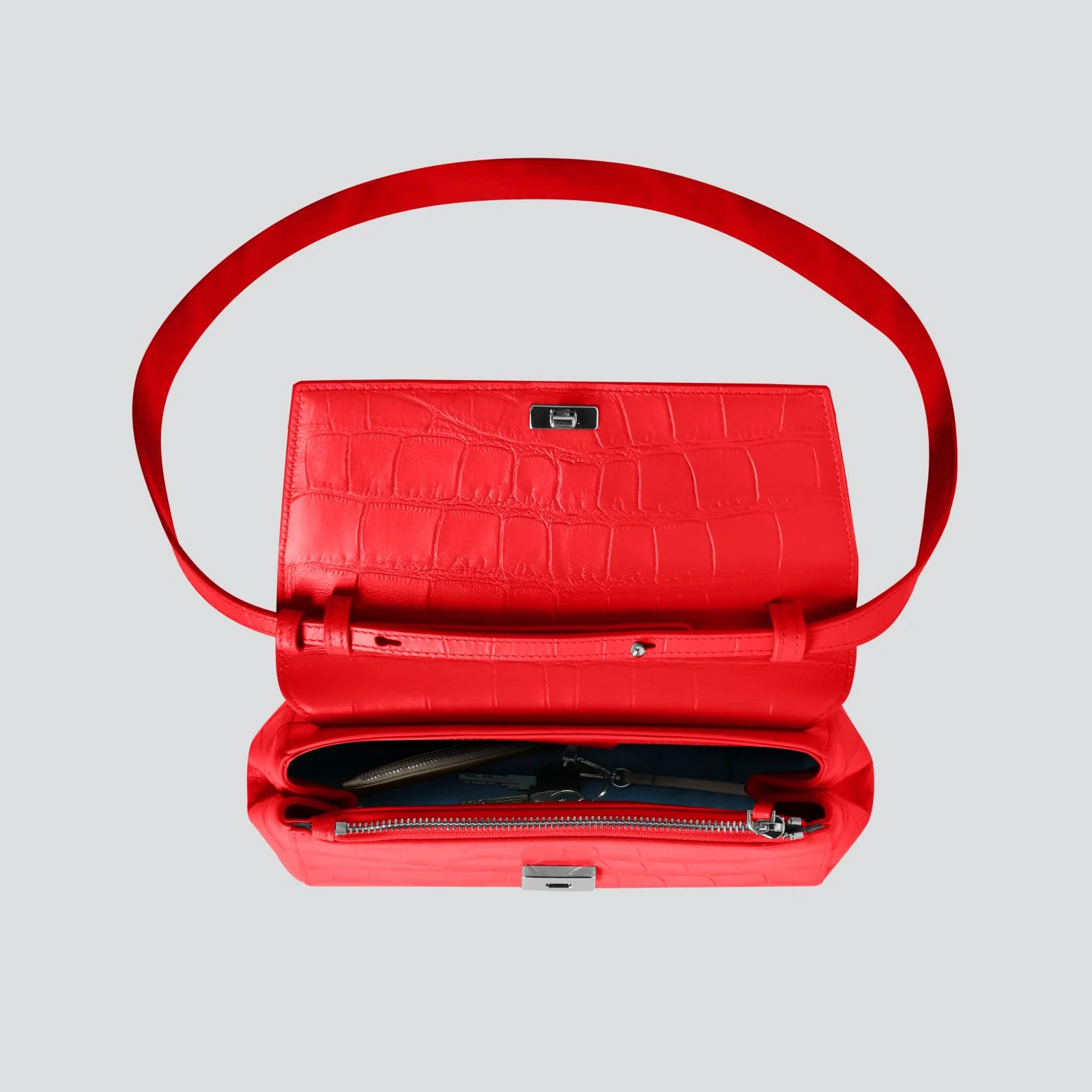 Ikon Clutch - soft croco poppy red - Image 3
