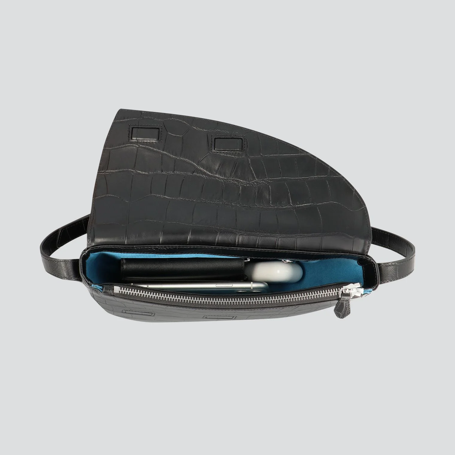 Rebel Cross Body  - soft croco black - Image 3