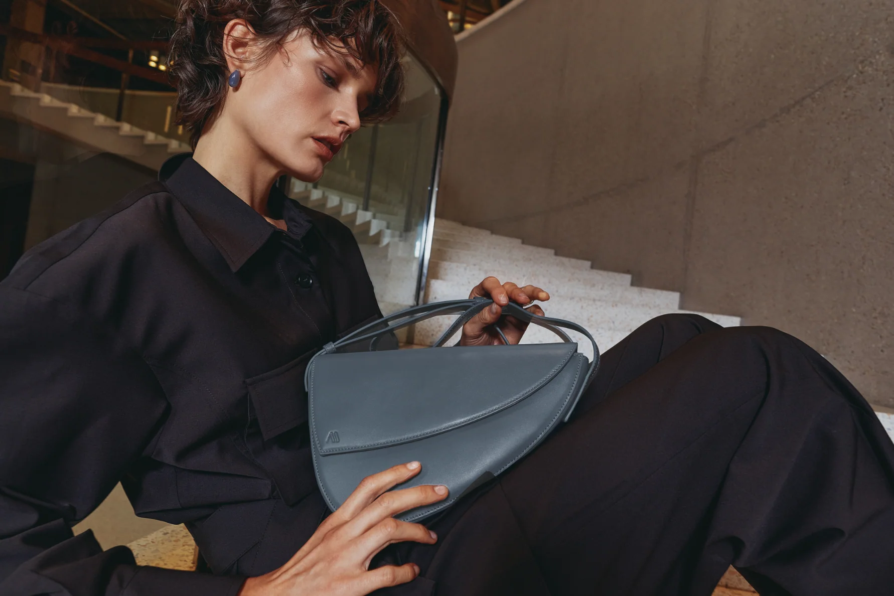 Rebel Cross Body  - soft touch steel blue - Image 5