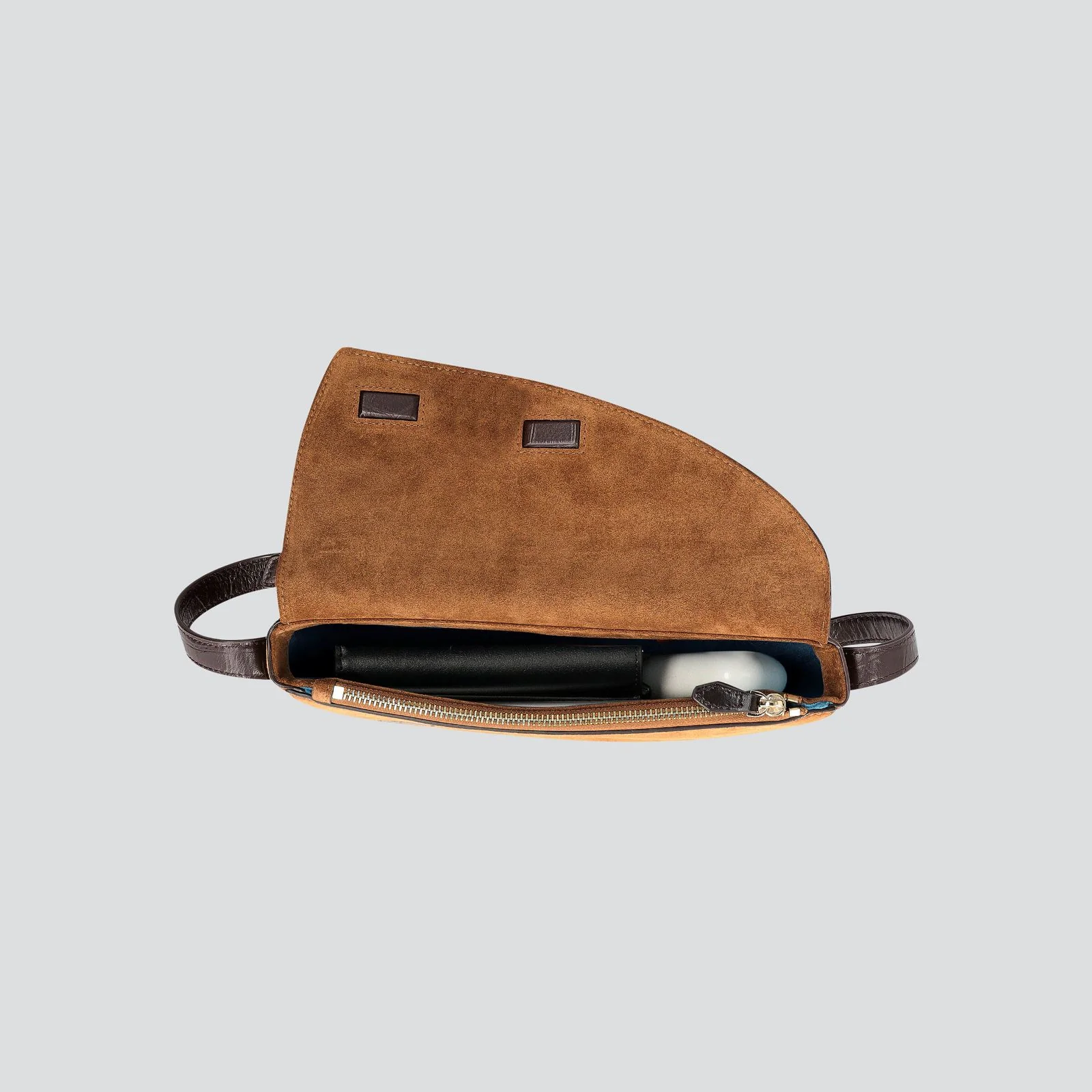 Rebel Cross Body - suede cognac - Image 3